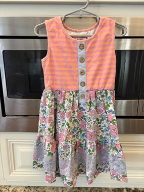 cheeky plum Pink & Yellow Striped Floral Knit Sundress